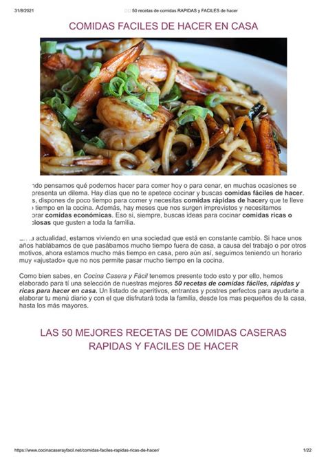 Recetas de comidas rápidas y fáciles de hacer PDF