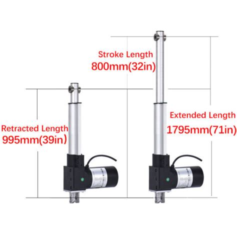 6000n 1350lbs Electric Linear Actuator Motor 240 Stroke 12v 24v 4mm