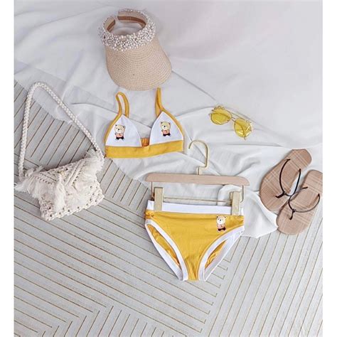 Đồ Bơi Gấu Vàng 2 Mảnh Xinh Bé Gái Bikini Cho Bé Diện Hè Shopee Việt Nam