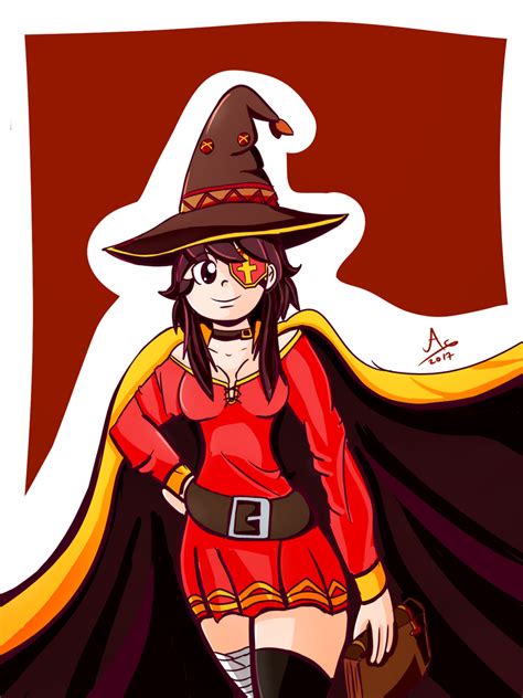 Megumin fan art//Request by HaruRed on DeviantArt