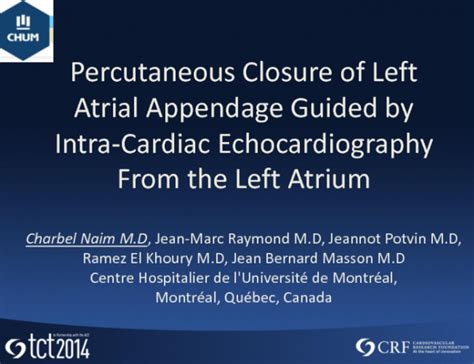 Percutaneous Closure Of Left Atrial Appendage Guided By Intra Cardiac