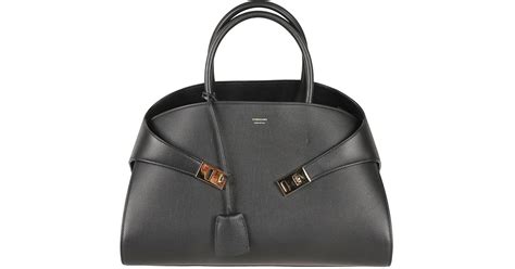 Ferragamo Hug Small Leather Handbag In Black Lyst