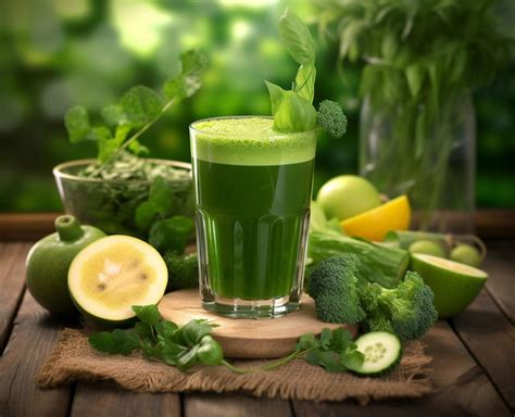 Premium Ai Image Green Juice Detox