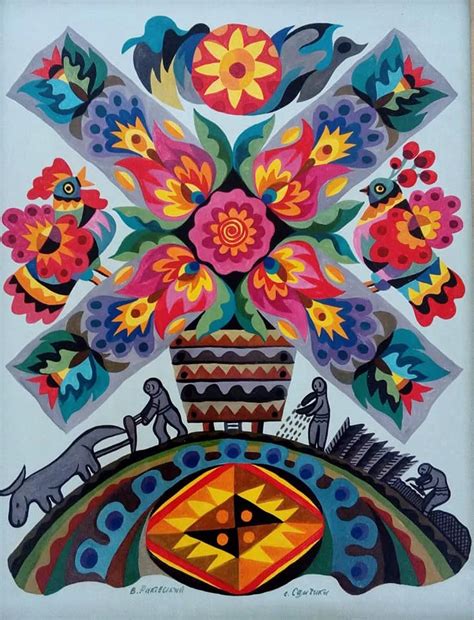 Зображення млинів у самчиківському розписі. | Flower quilt, Painting ...