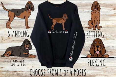 Custom Bloodhound Sweatshirt Cute Personalized Dog Mom And Dad Etsy