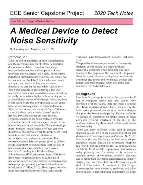 Pdf User Interface Design In Medical Devices A Medical Device To