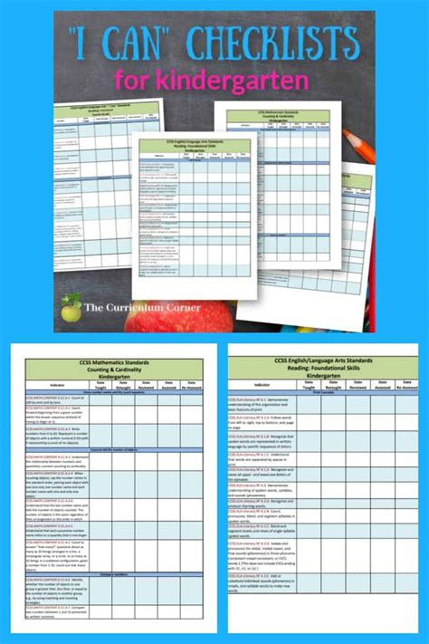 Updated Kindergarten Checklists Ccss And I Cans The Kinder Corner