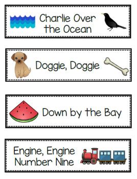 FREEBIE Pre-K and Kinder Printable Song Title Cards, Kodaly Folk Songs and Games