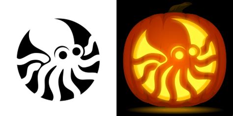 Free Octopus Pumpkin Stencil | Pumpkin carving, Pumpkin stencil ...