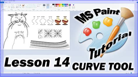 Ms Paint Tutorials Lesson 14 How To Use The Curve Tool Draw Curved Lines Youtube