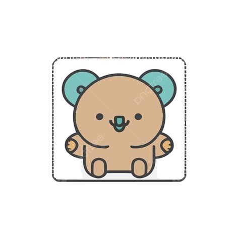 Tarjeta Adhesiva De Oso Koala Kawaii Vector Png Dibujos Pegatina