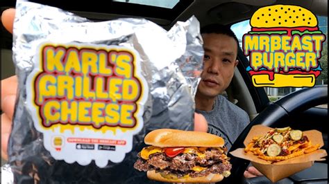 TRYING MRBEAST BURGER Beast Style Burger Karl S Grilled Cheese