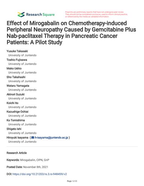 PDF Effect Of Mirogabalin On Chemotherapy Induced Peripheral