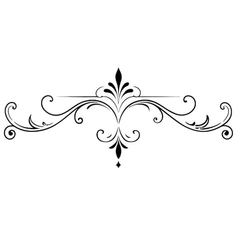 Divisor Ornamentado Preto E Branco Desenho Floral Vetor Premium