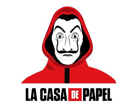 Título De La Casa De Papel Con Máscara Dalí Y Ropa Roja Diseño Gráfico