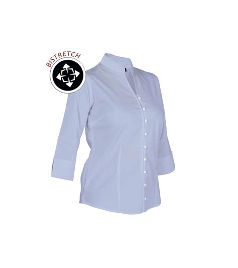 BLUSA BISTRETCH CUELLO MAO Azules De Vergara