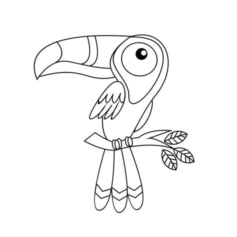 toucan bird drawing line cute black white illustration 36183404 Vector Art at Vecteezy