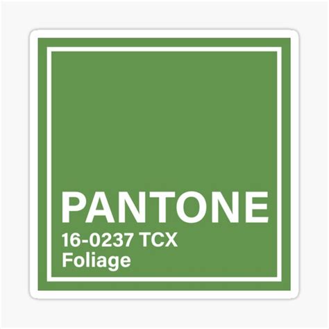 Pantone Tcx Foliage Sticker For Sale By Princessmi