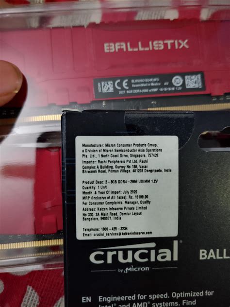Assembled In Mexico 🇲🇽 Crucial Ballistix Ddr4 Ram Made By Micron 🇺🇸