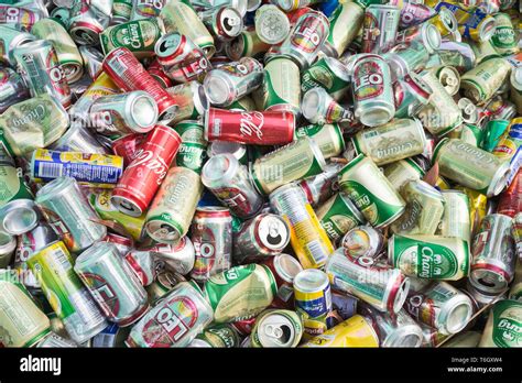 Aluminium Cans For Recycling Stock Photo Alamy