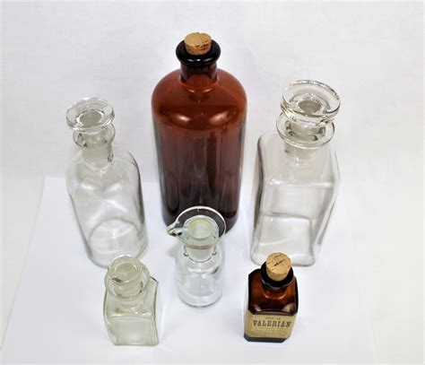 Antique Apothecary Bottles Collection Of Six Apothecary Bottles