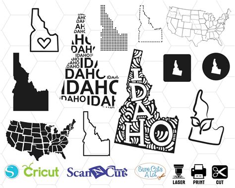 Idaho State Svg Idaho Map Svg Svg Cutting Files Outline Etsy