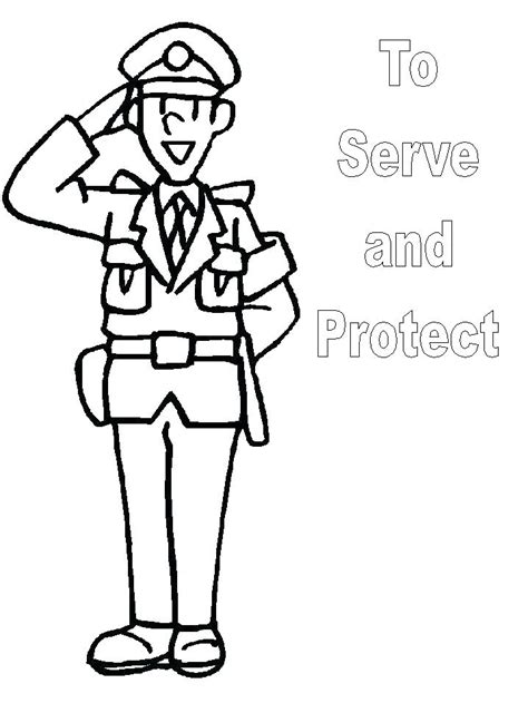 Police Hat Coloring Page At Free Printable Colorings