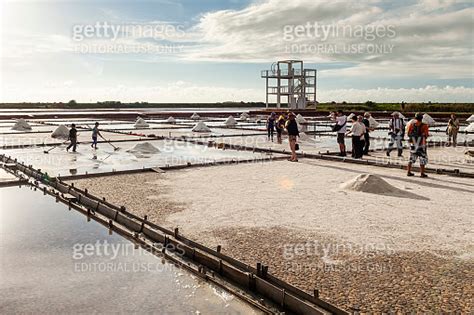 Tourists Are Visiting The Jingzaijiao Tile Paved Salt Fields In Tainan