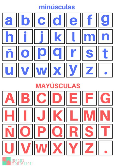 Abecedario con Letras en Mayúsculas y minúsculas para IMPRIMIR