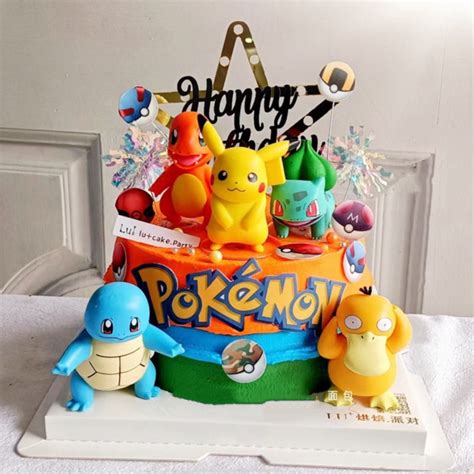 6pcs set High Quality Pikachu Set Pokémon Birthday Cake Decorating Set