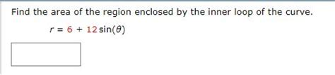 Solved Find The Area Of The Region Enclosed By The Inner Chegg