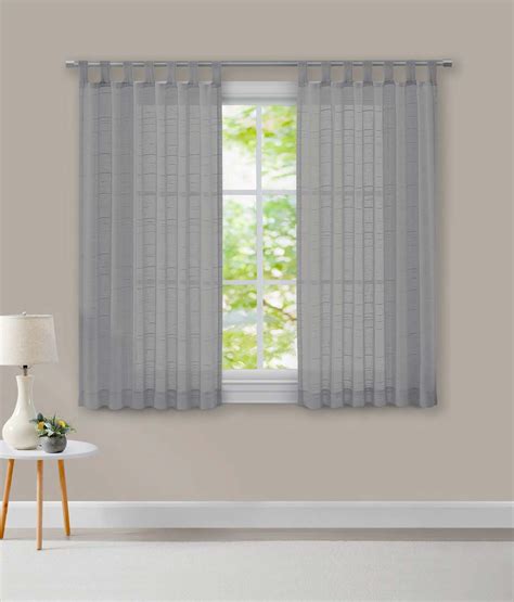 Mainstays Woven Sheer Stripe Tab Top Single Curtain Panel 1 Piece