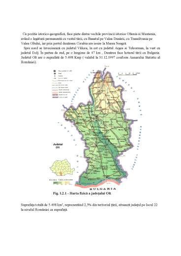 Pozi Ia Jude Ului Olt N Regiunea Sud Vest Proiect Docx