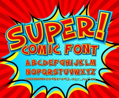 Premium Vector Cool Comic Font Kid S Alphabet In Style Of Comics