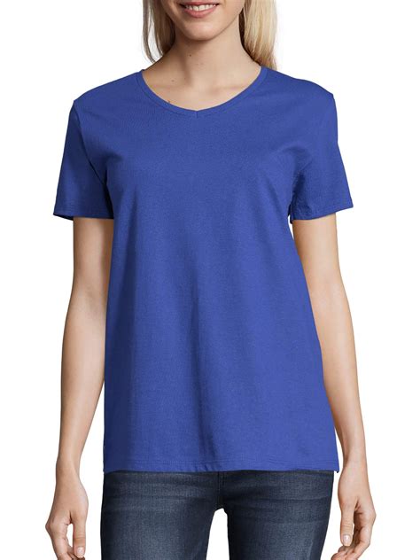 Hanes Hanes Women S Relaxed Fit Authentic Essentials Short Sleeve V