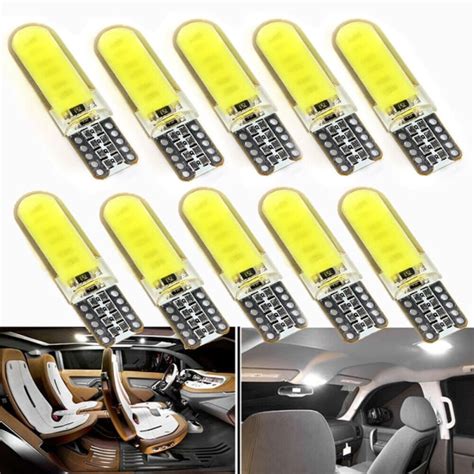 10 St T10 12V W5W LED Bilinredningsljus COB Wedge Dome Light Bu E758