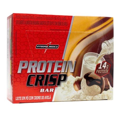 Barra De Proteína Crisp Sabor Leite Em Pó C Creme De Avelã Display