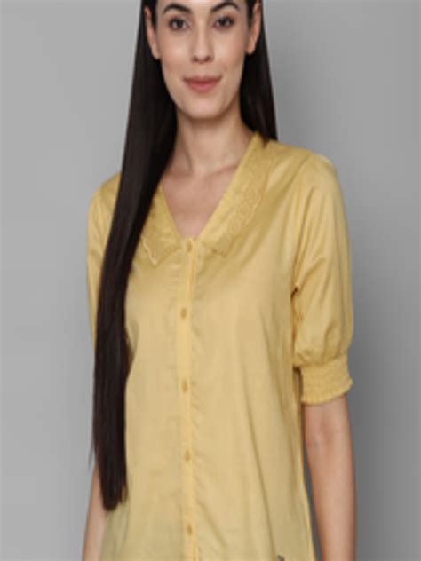 Buy Allen Solly Woman Yellow Shirt Style Top Tops For Women 18158240