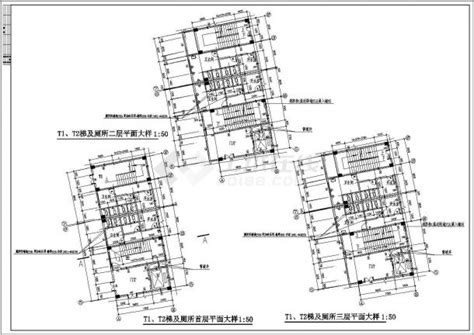 某长110米 宽34米 3层弧型陶瓷展销大厦cad建筑施工设计图【平立剖 楼梯卫生间节点大样】通用节点详图土木在线