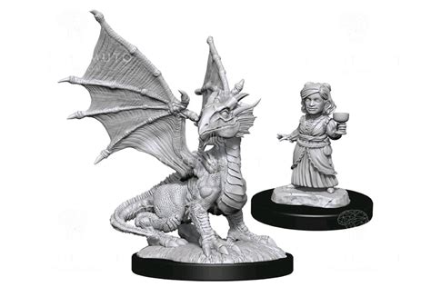 Dandd Nolzurs Marvelous Miniatures Silver Dragon Wyrmling And Halfling