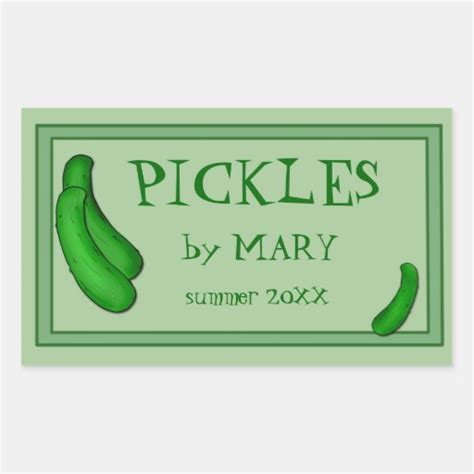 Pickle Jar Labels to Customize Rectangular Stickers | Zazzle