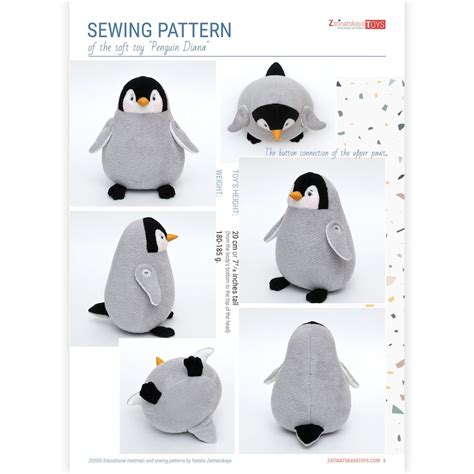 Penguin Plush Pattern For Sewing Christmas Toy Pdf Etsy