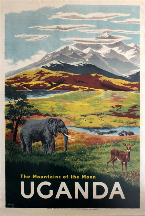 Original Vintage Travel Advertising Poster Mountains Of The Moon