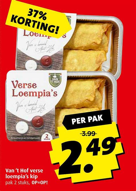 Van T Hof Verse Loempia S Kip 37 Korting Aanbieding Bij Boni