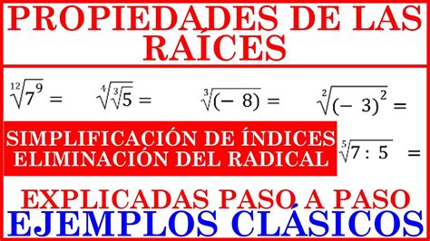 Propiedades De Las RaÍces Todas Explicadas Paso A Paso Ejemplos