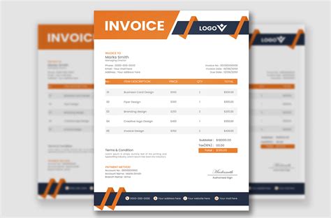 Creative Invoice Design Template :: Behance