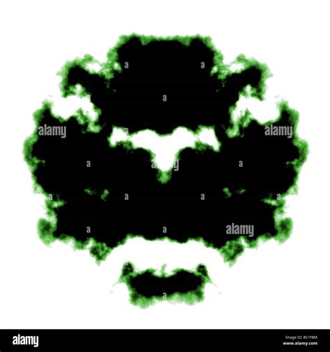 Rorschach Inkblot Test Illustration Random Abstract Design Stock Photo