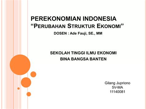 Perubahan Struktur Ekonomi Ppt