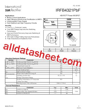 IRFB4321PBF Datasheet PDF International Rectifier