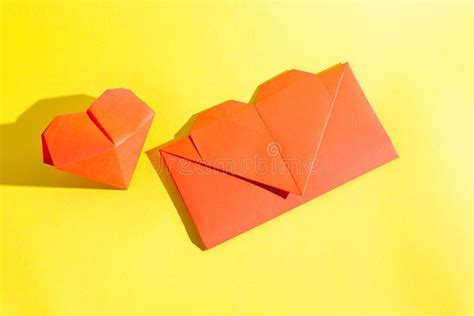 Handmade Love Letter. Origami From Colored Paper. Stock Photo. Made ...